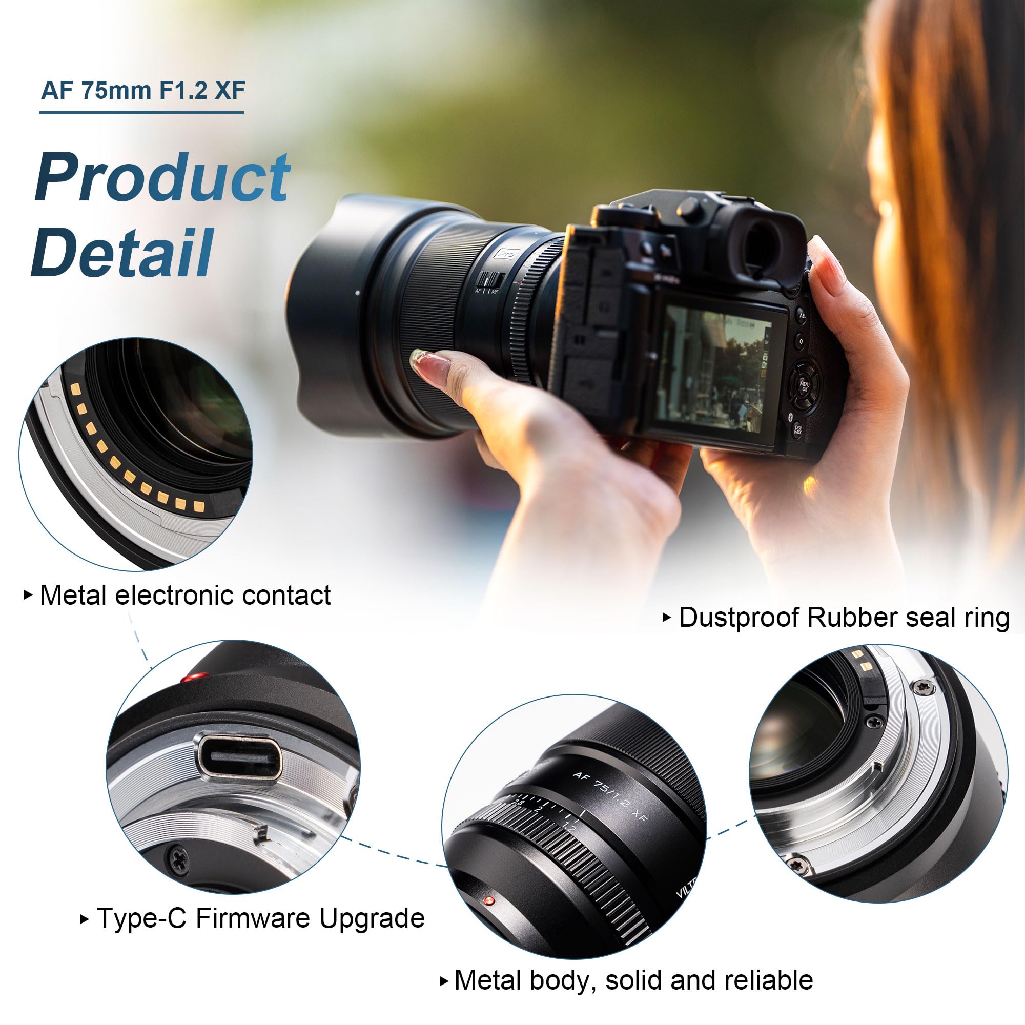 VILTROX AF 75mm F1.2 XF　FUJIFILM Xマウント Amazon.com : VILTROX AF 75mm f/1.2 f1.2 XF Fuji X-Mount Lens